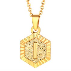 QTY OF JEWELLERY TO INCLUDE INITIAL IN LETTER NECKLACE FOR WOMEN. GOLD. TOTAL RRP £266: LOCATION - H RACK