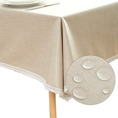 QTY OF ASSORTED ITEMS TO INCLUDE RECTANGULAR TABLECLOTH. BEIGE. TOTAL RRP £189: LOCATION - H RACK