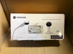 MOTOROLA NURSERY VM65X CONNECT - HALO VIDEO BABY MONITOR WITH CRIB HOLDER - 5 INCH PARENT UNIT AND WIFI APP - FLEXIBLE MAGNETIC CAMERA MOUNT, WHITE.: LOCATION - A