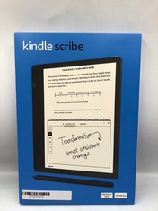 KINDLE SCRIBE (16 GB), THE FIRST KINDLE AND DIGITAL NOTEBOOK, ALL IN ONE, WITH A 10.2" 300 PPI PAPERWHITE DISPLAY, INCLUDES PREMIUM PEN. SEALED: LOCATION - A