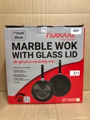 4X NUOVVA 11 INCH MARBLE WOK WITH GLASS LID: LOCATION - C