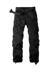 QTY OF ITEMS TO INCLUDE AESLECH MENS BLACK CARGO WORK COMBAT TROUSERS SIZE LARGE RRP £359: LOCATION - C