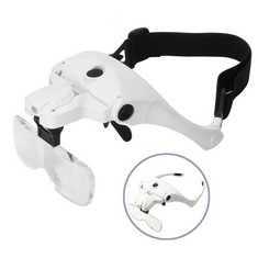 QTY OF ITEMS TO INCLUDE RECHARGEABLE LED EYEGLASSES BRACKET HEAD BAND INTERCHANGEABLE MAGNIFIER RRP £416: LOCATION - C