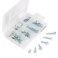 QTY OF ITEMS TO INCLUDE TK EXCELLENT HEX WASHER SELF DRILLING SCREWS CARBON STEEL 45 PCS RRP £380: LOCATION - C