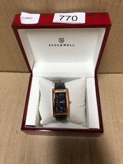 LADIES STOCKWELL WATCH TEXTURED DIAL WITH SUB DIAL MINUTE HAND LEATHER STRAP GIFT BOX INCLUDED : LOCATION - D
