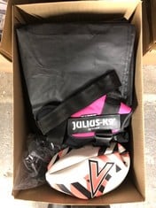 QTY OF ITEMS TO INCLUDE JULIUS K9 PINK DOG HARNESS SIZE LARGE : LOCATION - BACK WALL