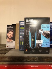 QTY OF ITEMS TO INCLUDE BRAUN SERIES 3 PROSKIN ELETRIC SHAVER: LOCATION - BACK WALL