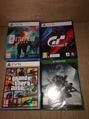 QTY OF ITEMS TO INCLUDE GRAND THEFT AUTO 5 FOR PS5 ID MAY BE REQUIRED: LOCATION - BACK WALL