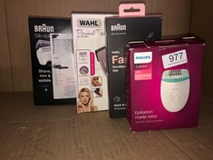 QTY OF ITEMS TO INCLUDE PHILIPS EPILATOR 2000: LOCATION - BACK WALL