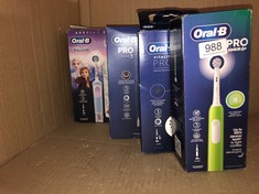 QTY OF ITEMS TO INCLUDE ORAL B PRO 3 ELETRIC TOOTHBRUSH: LOCATION - BACK WALL