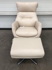 JOHN LEWIS EASE LEATHER RECLINER CHAIR WITH FOOTSTOOL: LOCATION - FURNITURE(COLLECTION OR OPTIONAL DELIVERY AVAILABLE)