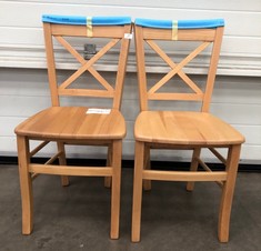 X2 CLAYTON BEECH WOOD DINING CHAIRS RRP £189: LOCATION - FURNITURE(COLLECTION OR OPTIONAL DELIVERY AVAILABLE)