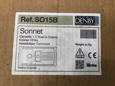 THOMAS DENBY SONNET CERAMIC 1.5 BOWL & DRAINER RRP £299:: LOCATION - BATHROOM & PLUMBING(COLLECTION OR OPTIONAL DELIVERY AVAILABLE)