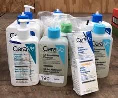 QTY OF CERAVE PRODUCTS TO INCLUDE SA SMOOTHING CLEANSER 236ML - COLLECTION ONLY - LOCATION RACK