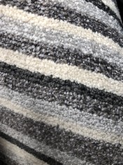 NOBLE STRIPES BLUE FELT 98 BOHEMIAN STRIPES CARPET APPROX WIDTH 4M - COLLECTION ONLY - LOCATION FLOOR