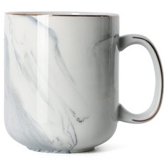 13 X SHOW FULL MARBLE COFFEE MUG, 20 OZ LARGE COFFEE MUG, SMOOTH CERAMIC 600ML TEA CUP FOR OFFICE AND HOME, BIG CAPACITY WITH HANDLE, GRAY - TOTAL RRP £195: LOCATION - A