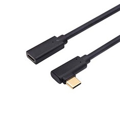 21 X QICHENG LYS USB-C 3.1 USB C EXTENSION,USB A EXTENSION LEAD PASS VIDEO DATA AUDIO FOR USB TYPE-C DATA SYNC CABLE (ELBOW 1M) - TOTAL RRP £142: LOCATION - A