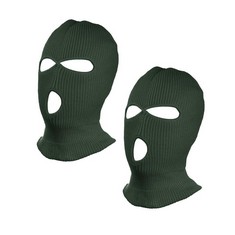 11 X SUNTRADE 3 HOLE BEANIE FACE MASK SKI FOR MEN AND WOMEN,SET OF 2 (DARK GREEN) - TOTAL RRP £101: LOCATION - B