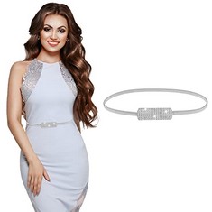 QTY OF ASSORTED ITEMS TO INCLUDE COBEE WOMENS SKINNY METAL BELT SILVER: LOCATION - B