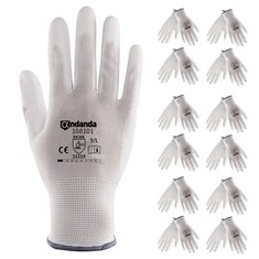 26 X ANDANDA 6 PAIRS SAFETY WORK GLOVES, SEAMLESS KNIT GLOVE WITH POLYURETHANE(PU) COATED ON PALM & FINGERS, IDEAL FOR GENERAL DUTY WORK LIKE WAREHOUSING/LOGISTICS/ASSEMBLY, XL - TOTAL RRP £216: LOCA