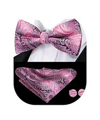 QTY OF ASSORTED ITEMS TO INCLUDE DUBULLE PINK PAISLEY BOW TIES SET - TOTAL RRP £200: LOCATION - C