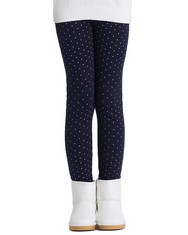 37 X ADOREL GIRLS THERMAL WINTER LEGGINGS FLEECE LINED WARM COTTON TROUSERS DEEP BLUE WITH DOTS 10-11 YEARS (MANUFACTURER SIZE: 160) - TOTAL RRP £482: LOCATION - D