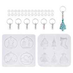 QTY OF ASSORTED ITEMS TO INCLUDE BOUTIQUE JEWELRY CHRISTMAS THEMED PENDANT SILICONE MOLDS, RESIN CASTING MOLDS WITH SPLIT KEYRINGS. RRP £252: LOCATION - E RACK