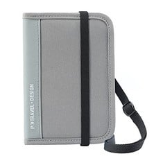 22 X POEMLUVE PASSPORT WALLET HOLDER TRAVEL DOCUMENT ORGANIZER RFID BLOCKING WITH SHOULDER STRAP SMALL WATERPROOF FOR MEN WOMEN (GREY, S) - TOTAL RRP £293: LOCATION - A