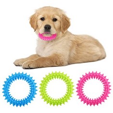 28 X COBEE PUPPY TEETHING CHEW TOYS, 3 PACKS SMALL DOG PUPPY TOY RING 360° CLEAN PET TEETH AND SOOTHE ITCHING RUBBER DOG CHEW TOY ORAL HEALTH PUPPY INTERACTIVE CHEW TOYS - TOTAL RRP £147: LOCATION -