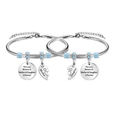 306 X 2PCS MOTHER DAUGHTER BRACELET GIFT,THANK YOU MUM GIFT FROM DAUGHTER MEMORABLE DAUGHTER GIFT FROM MOTHER FOR BIRTHDAY CHRISTMAS MOTHER'S DAY PENDANT BRACELET JEWELLERY - TOTAL RRP £2546: LOCATIO