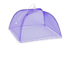 20 X FOOD COVERS, 17 INCH MESH POP UP FOOD COVER FOR KEEPING OUT FLIES, BUGS, MOSQUITOS - CAKE DOMES FOR OUTDOORS, SCREEN TENTS, PARTIES PICNICS, BBQS, REUSABLE AND COLLAPSIBLE, 1PC (PURPLE) - TOTAL