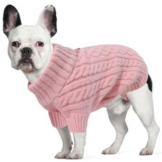 36 X LIEBEDD DOG JUMPER MEDIUM FLEECE DOG JUMPERS FOR PUPPY SMALL MEDIUM LARGE DOGS, KNITTED DOG CHRISTMAS JUMPER OUTFIT SWEATER CLOTHES WINTER WARM DOG COAT WITH HARNESS HOLE, PINK, M - TOTAL RRP £3