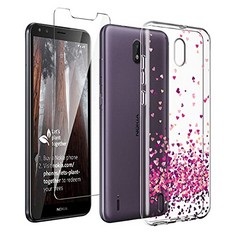 19 X LYX MY CASE FOR NOKIA C01 PLUS + TEMPERED FILM GLASS SCREEN PROTECTOR - TRANSPARENT SILICONE SOFT TPU COVER SHELL FOR NOKIA C01 PLUS (5.45") - LOVE - TOTAL RRP £111: LOCATION - F RACK
