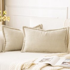 QTY ASSORTED ITEMS TO INCLUDE 2 PCS CORDUROY CUSHION COVER FOR THROW PILLOW. : LOCATION - F RACK