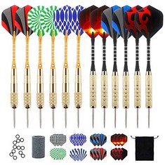 7 X AWR OUTDOOR DARTS WITH METAL TIP, PACK OF 12, 20 G (18 G BARREL) DARTS, PROFESSIONAL STEEL DARTS, 18 ALUMINIUM SHAFT WITH 8 FLIGHTS - TOTAL RRP £93: LOCATION - F RACK