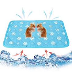 50 X SUMMER COOLING MAT FOR RABBIT HAMSTER COOLING PAD GUINEA PIG SLEEP MAT BED FOR SMALL PET PUPPY RABBITS BUNNY HAMSTERS CHINCHILLA CAT 40 * 30CM/15.7 * 11.8IN (BLUE) - TOTAL RRP £166: LOCATION - A