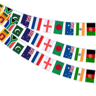 23 X AHFULIFE CRICKET TOURNAMENT BUNTING FLAGS FOR WORLD CUP 2023, 10M 30 FLAGS INCLUDING 10 NATIONAL FLAGS, DOUBLE SIDES FABRIC BUNTING FOR INDIA 2023 MEN'S CRICKET TOURNAMENT PARTY BAR CLUB DECORAT