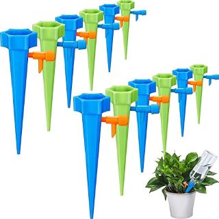34 X SELF WATERING SPIKES, AUTOMATIC?WATERING?SYSTEM SLOW RELEASE CONTROL VALVE SWITCH, ADJUSTABLE PLANT WATERING DEVICES FOR INDOOR OUTDOOR AND VACATION -12PACK - TOTAL RRP £170: LOCATION - E