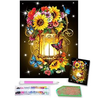 34 X PYKAQIL DIAMOND PAINTING KITS FOR ADULTS, DIAMOND PAINTING BUTTERFLY, DIAMOND PAINTING FLOWERS, DIAMOND ART KIT ROUND FULL DRILL, DIAMOND PAINTING KITS BUTTERFLY FOR HOME WALL ART DECOR 30X40 CM