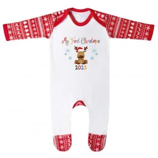 QTY OF BABY CLOTHES TO INCLUDE SECOND AVE MY FIRST CHRISTMAS BABY GROW ROMPER SLEEPSUIT: LOCATION - G