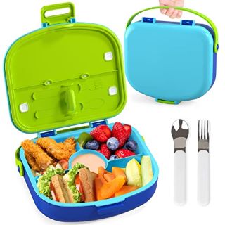 18 X LEHOO CASTLE BENTO LUNCH BOX FOR KIDS, 1300ML BENTO BOX LUNCH CONTAINERS WITH 4 COMPARTMENTS, KIDS BENTO LUNCH BOX WITH SPOON & FORK - TOTAL RRP £177: LOCATION - G