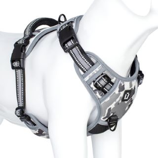 13 X NO PULL DOG HARNESS, [RELEASE ON NECK] REFLECTIVE ADJUSTABLE NO CHOKE PET VEST WITH FRONT & BACK 2 LEASH ATTACHMENTS, SOFT CONTROL TRAINING HANDLE FOR SMALL MEDIUM LARGE DOGS - TOTAL RRP £190: L