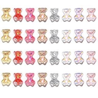 125 X 32 PIECES 3D RESIN BEAR NAIL ART DECORATION CUTE BEAR RESIN CRYSTAL NAIL POLISH GLITTER JELLY JEWELRY FOR DIY MANICURE TIPS DECOR, MULTICOLOUR - TOTAL RRP £415: LOCATION - G