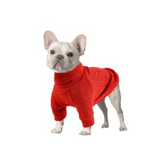 23 X PATTEPOINT DOG SWEATER, FASHION WARM DOG CAT JUMPER, WINTER KNITTED DOG PULLOVER SOFT TURTLENECK DOG CLOTHES VEST, SOFT PET WINTER SUPPLIES FOR PUPPY SMALL MEDIUM LARGE DOGS (RED, M) - TOTAL RRP