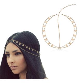 30 X ZOESTAR BOHO HEAD CHAINS GOLD SEQUINS TASSEL HEADPIECE BRIDAL HEADBAND FESTIVAL PROM HAIR ACCESSORIES FOR WOMEN AND GIRLS - TOTAL RRP £198: LOCATION - J