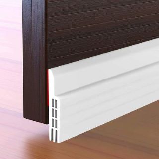 25 X HULAMEDA DOOR DRAFT EXCLUDER STRIP, SELF ADHESIVE DRAFT EXCLUDER TAPE FOR NOISE PROOF AND ENERGY SAVING, DOOR BOTTOM SEAL STRIP TO PREVENT BUGS COMING (WHITE/2" WIDTH X 39" LENGTH) - TOTAL RRP £