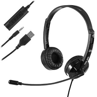 30 X USB HEADSET WITH MICROPHONE NOISE CANCELLING & AUDIO CONTROLS ULTRA COMFORT BLACK - RRP £499: LOCATION - K
