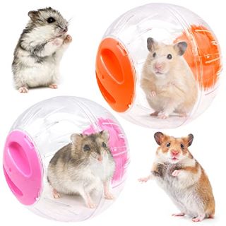 18 X YHSKJCD 2 PCS HAMSTER RUNNING BALLS, HAMSTER EXERCISE BALLS TRANSPARENT HAMSTER BALL SMALL ANIMAL ACTIVITY TOY FOR RELIEVES BOREDOM AND INCREASES ACTIVITY, PINK/YELLOW - TOTAL RRP £165: LOCATION