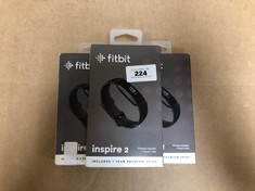 3 X FITBIT INSPIRE 2 HEALTH & FITNESS TRACKER WITH 1-YEAR FITBIT PREMIUM INCLUDED, 24/7 HEART RATE & UP TO 10 DAYS BATTERY, BLACK.: LOCATION - BLACK RACK