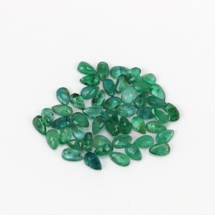 9.79ct Emerald Faceted Pear-cut Parcel of Gemstones, 5x3mm